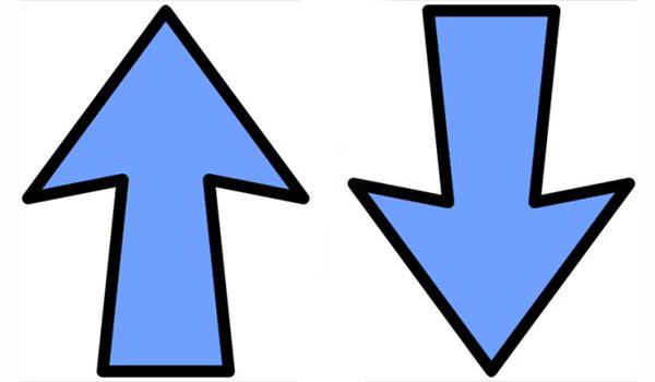 Up or Down Arrows